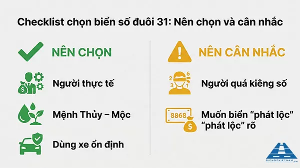ai nên và không nên chọn biển số xe đuôi 31