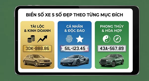 biển số xe 5 số đẹp theo từng mục đích