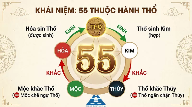 biển số xe đu&ocirc;i 55 theo phong thuỷ ngũ h&agrave;nh