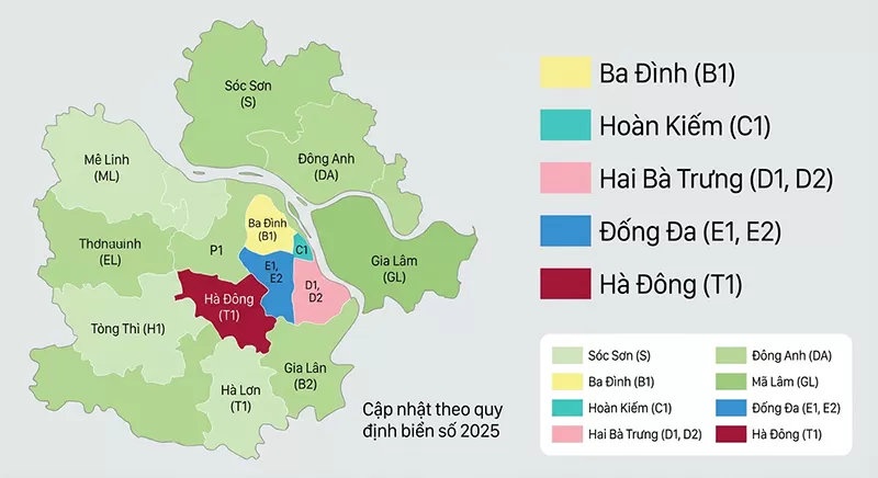 danh sách biển số xe hà nội các quận huyện