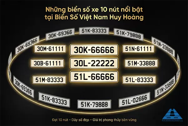 những biển số xe 10 n&uacute;t tại huy ho&agrave;ng