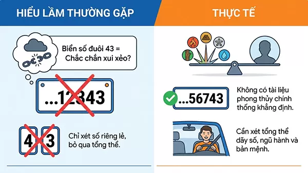 những hiểu lầm về biển số xe đu&ocirc;i 43