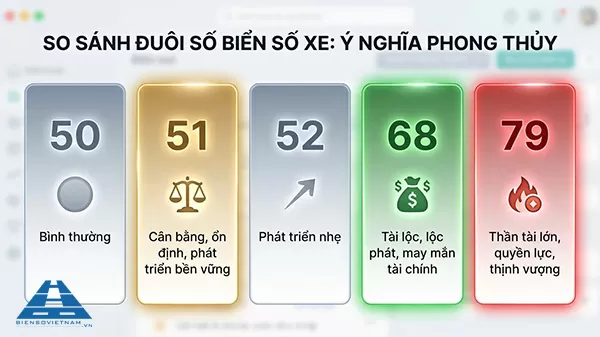 so s&aacute;nh biển số xe đu&ocirc;i 51 với đu&ocirc;i số kh&aacute;c