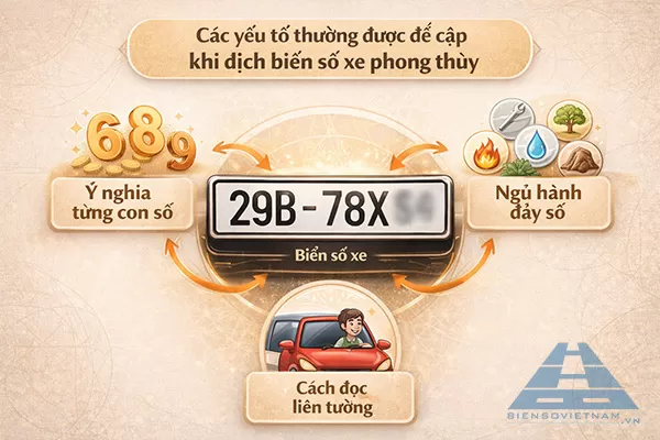 yếu tố khi dịch biển số xe phong thuỷ