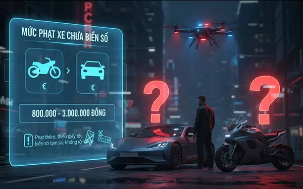 mức phạt xe mới chưa có biển số